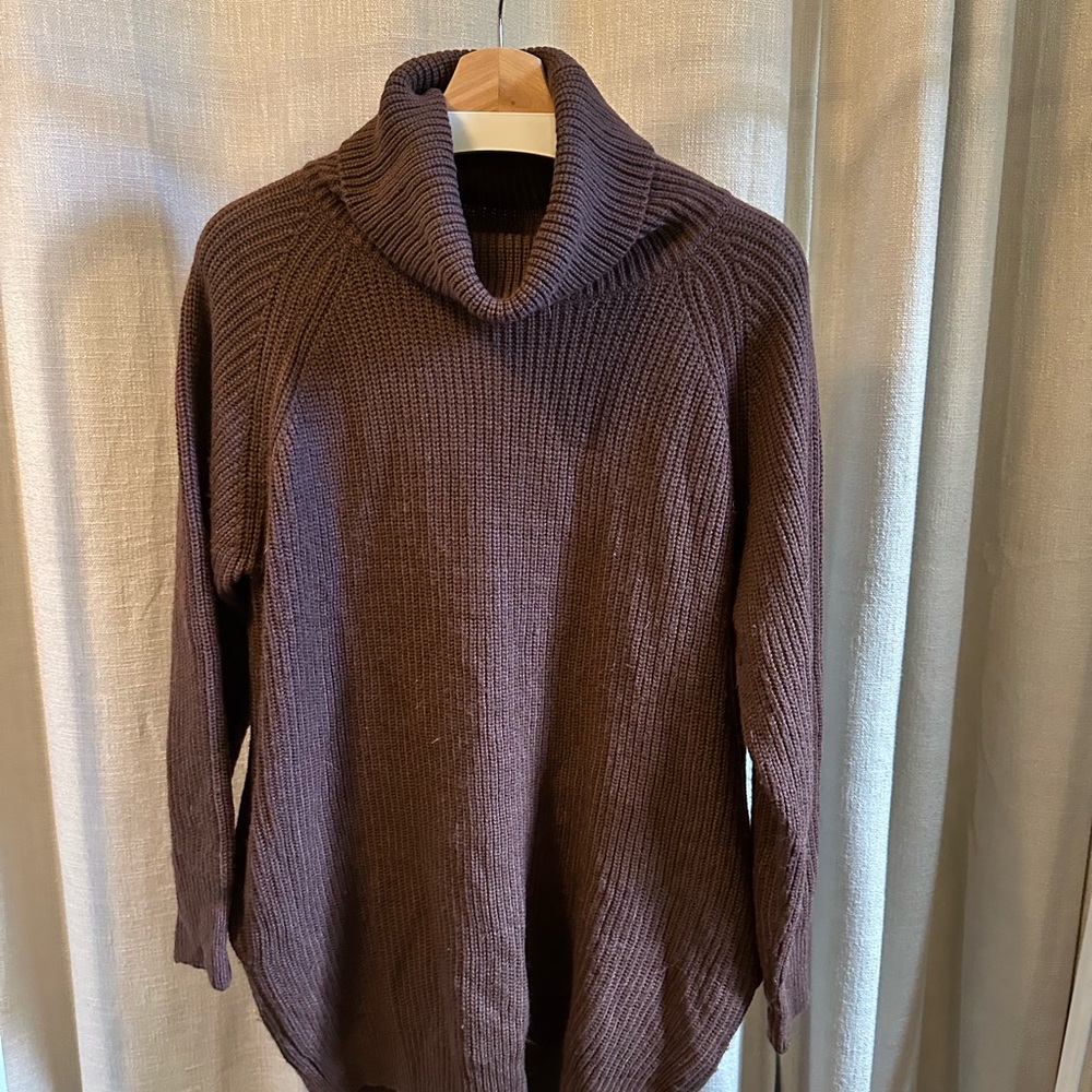 Cozy Brown Turtleneck Sweater Dress